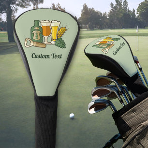 Couvre-club De Golf Housse de tête de golf des icônes de bière