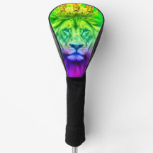 Housse de tête de golf Lion King en couleurs Abstr