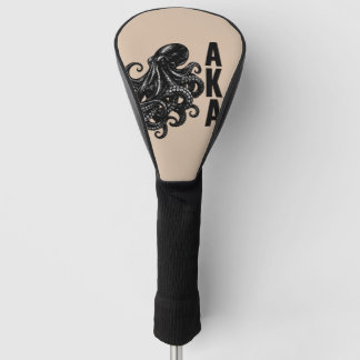 Couvre-club De Golf Housse de tête de golf Minimaliste Pieuvre Noire A
