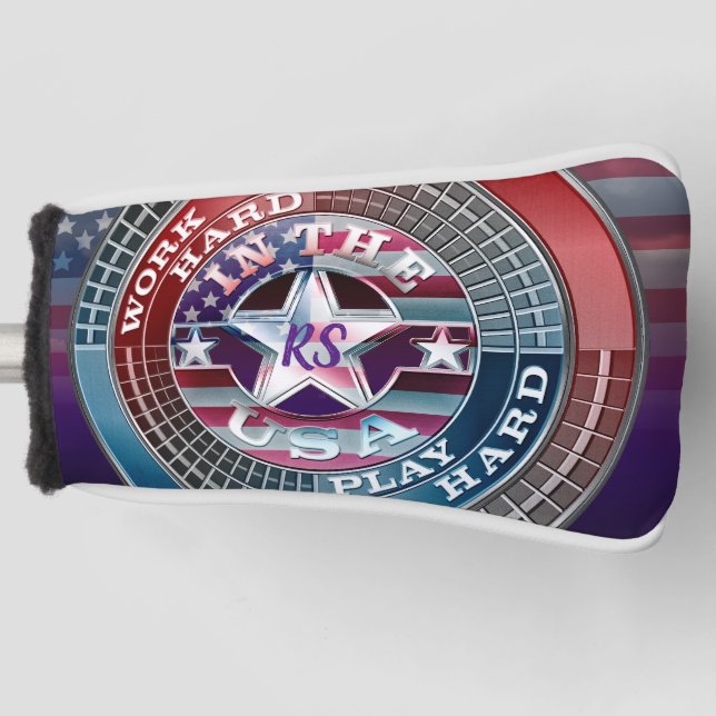 Couvre-club De Golf Housse de tête de golf Monogramme USA (Devant)