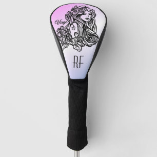 Couvre-club De Golf Housse de tête de golf monogramme violet Vierge Zo