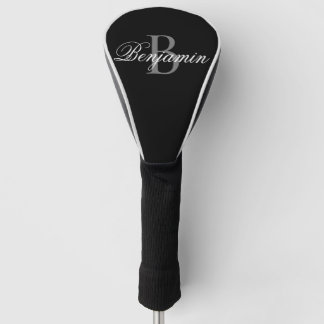 Couvre-club De Golf Housse de tête de golf noire avec monogramme perso