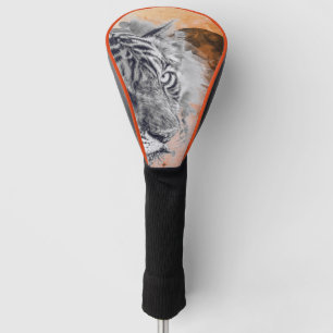 Couvre-club De Golf Housse de tête de golf TIGRE ET LUNE NOIRE