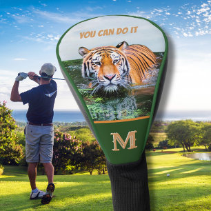 Couvre-club De Golf Humour Votre Message Tigre Monogramme Initiale