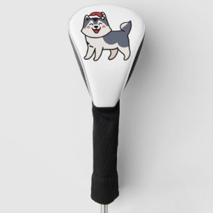 Couvre-club De Golf Husky Père Noël Amoureux des chiens Malamute