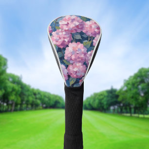 Couvre-club De Golf Hydrangeas Florales Rose Tendre