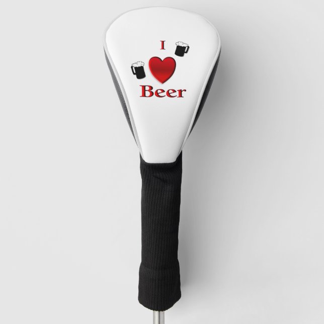 Couvre-club De Golf I Heart Beer Design (Devant)