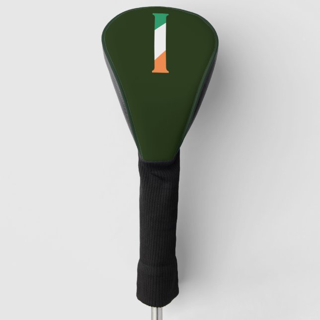 Couvre-club De Golf I Monogramme superposé sur le Drapeau irlandais (Devant)