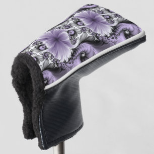 Couvre-club De Golf Illusion Lilac Abstrait Floral Fractal Art Imagina