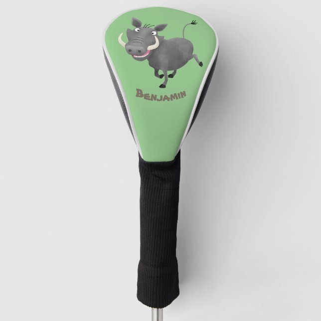 Couvre-club De Golf Illustration amusante d'un cochon de phacochère af (Devant)