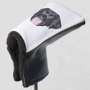 Couvre-club De Golf Illustration Black Labrador retraçant avec des so
