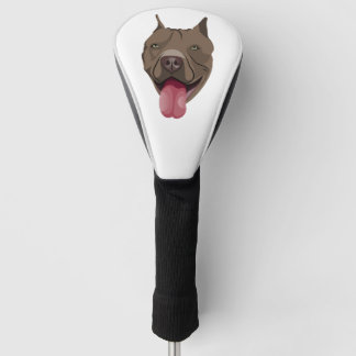 Couvre-club De Golf Illustration Chien souriant Pitbull