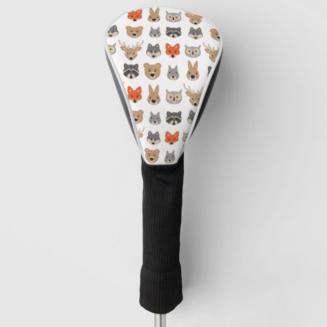 Couvre-club De Golf Illustration d'animaux sauvages de la forêt (Devant)