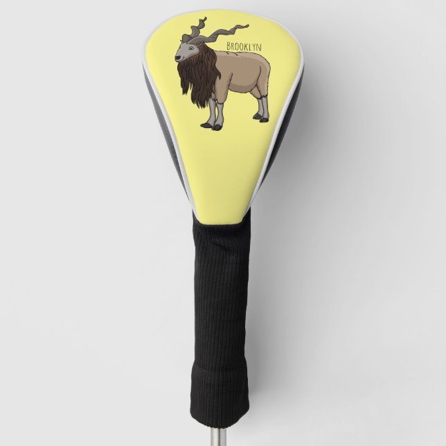 Couvre-club De Golf Illustration de chèvre de Markhor (Devant)