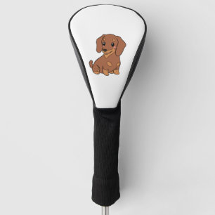 Couvre-club De Golf Illustration de chien mignon dachshund