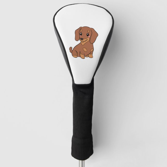 Couvre-club De Golf Illustration de chien mignon dachshund (Devant)