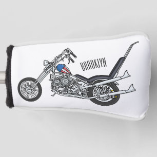 Couvre-club De Golf Illustration de Chopper Motorcycle 1950