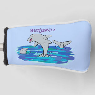 Couvre-club De Golf Illustration de dauphins heureux adorables
