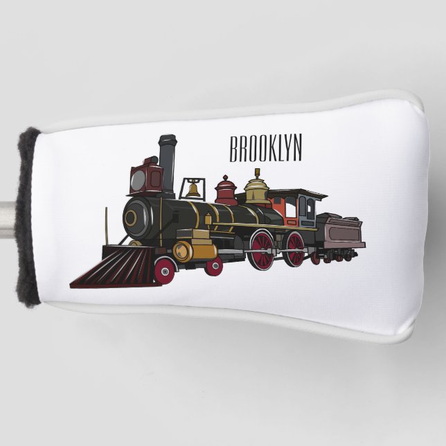 Couvre-club De Golf Illustration de la locomotive à vapeur (Devant)