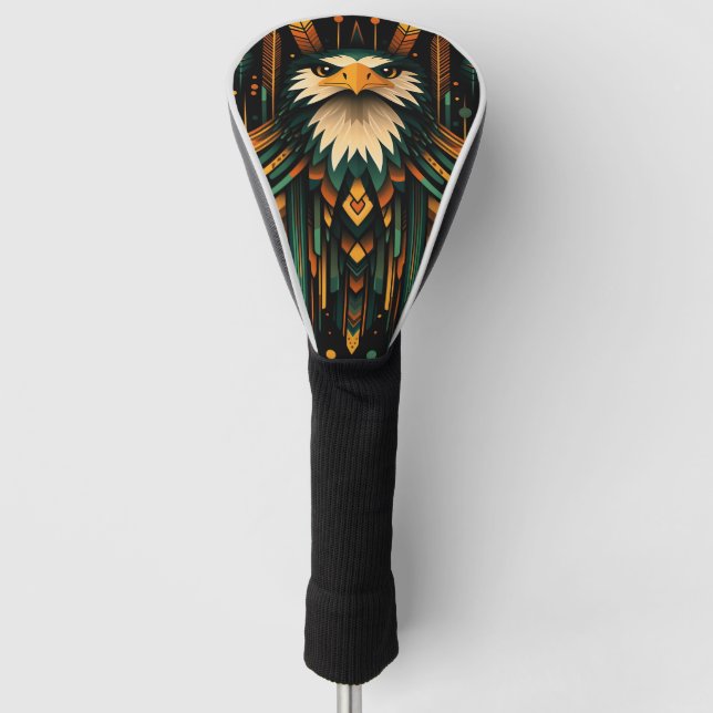 Couvre-club De Golf Illustration de l'aigle géométrique (Devant)