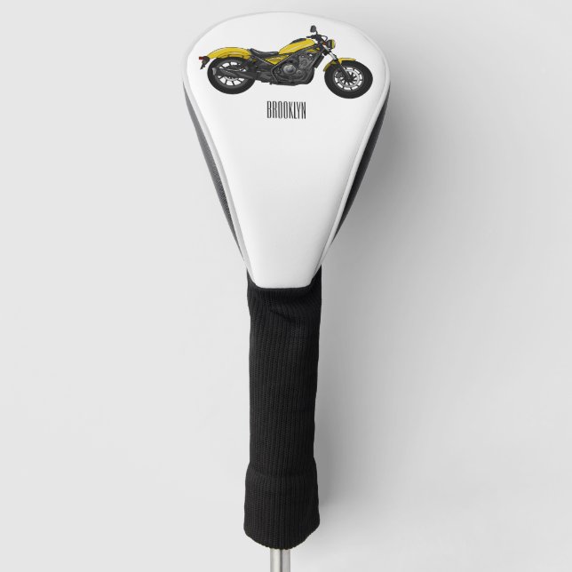 Couvre-club De Golf Illustration de moto Cruiser (Devant)