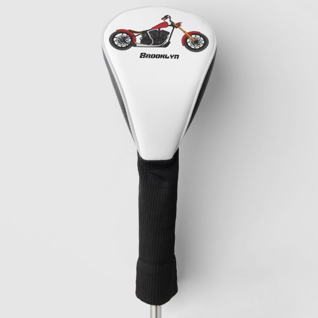 Couvre-club De Golf Illustration de moto de style chopper (Devant)