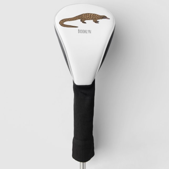 Couvre-club De Golf Illustration de pangolin à queue longue (Devant)