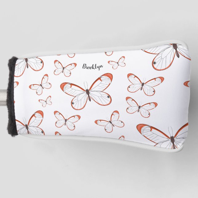 Couvre-club De Golf Illustration de papillon en verre (Devant)