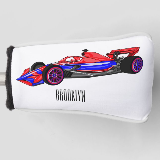 Couvre-club De Golf Illustration de voiture de course professionnelle (Devant)