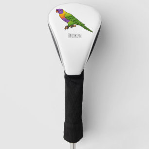 Couvre-club De Golf Illustration d'oiseau de lorikeet arc-en-ciel