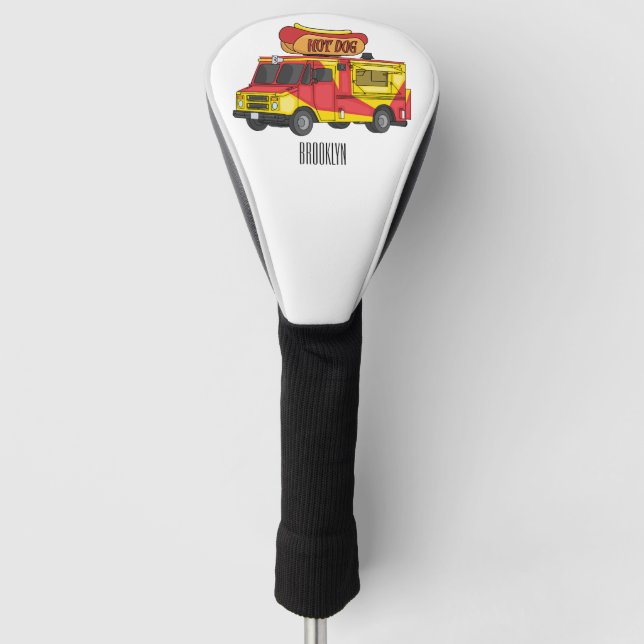 Couvre-club De Golf Illustration d'un camion de nourriture pour chien  (Devant)