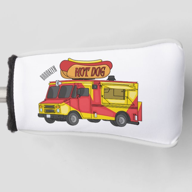Couvre-club De Golf Illustration d'un camion de nourriture pour chien  (Devant)
