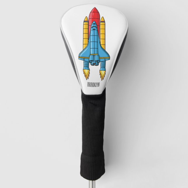Couvre-club De Golf Illustration d'un vaisseau de fusées (Devant)