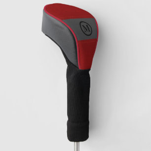 Couvre-club De Golf Image en cuir rouge et gris monogramme personnalis