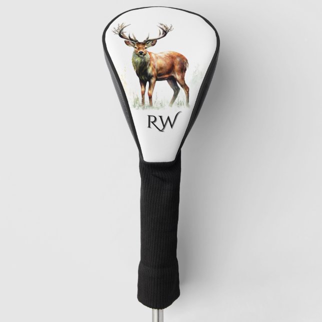 Couvre-club De Golf Immense Monogramme De Cerfs Rackés (Devant)