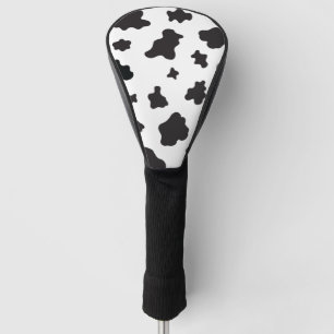 Couvre-club De Golf Impression de vache noir et blanc