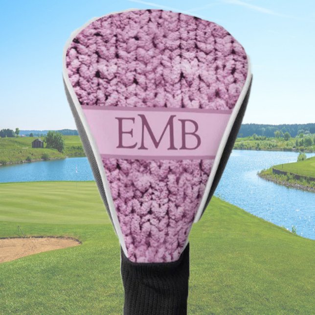 Couvre-club De Golf Imprimé Knit rose Conception Monogramme personnali (Créateur téléchargé)