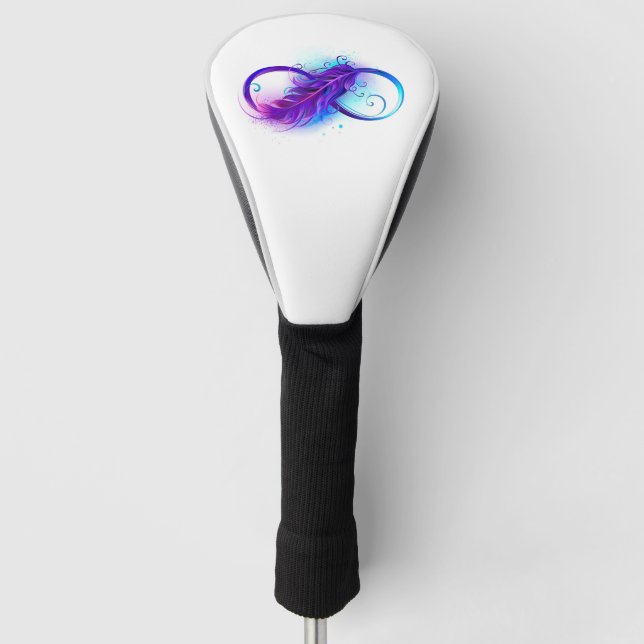 Couvre-club De Golf Infinity with purple feather (Devant)