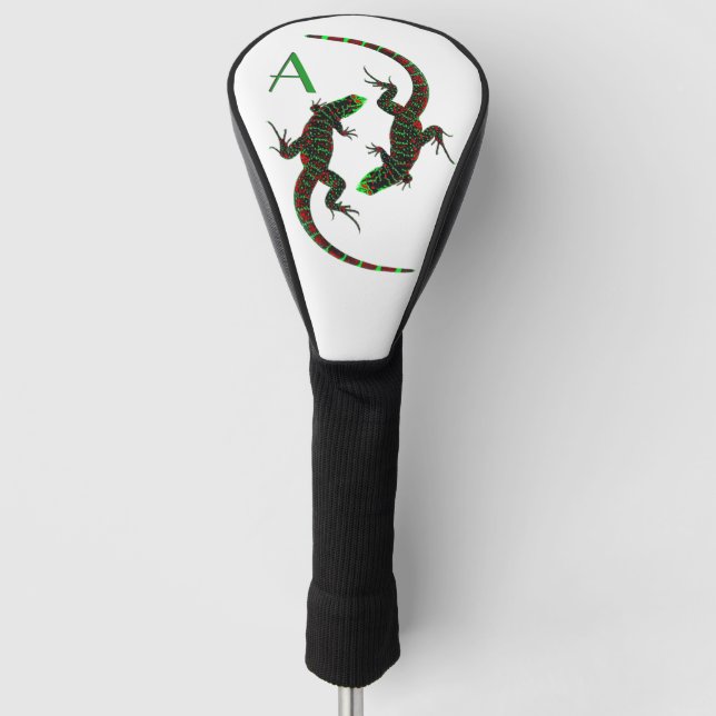 Couvre-club De Golf Initiale de Yin Yang Lizards (Devant)