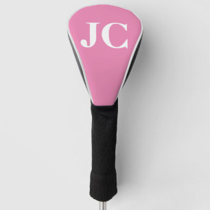 Couvre-club De Golf Initiales du Monogramme rose moderne