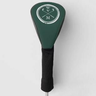 Couvre-club De Golf Initiales Monogrammes modernes Emerald Green