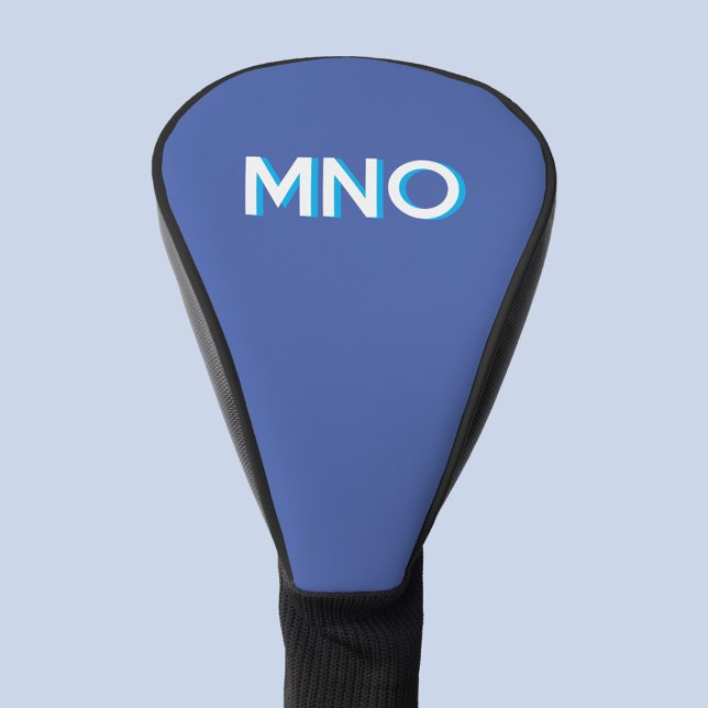 Couvre-club De Golf Initiales Monogrammes modernes Ombre portée person (Monogram initial drop shadow personalized golf head cover)