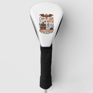 Couvre-club De Golf J'aime Halloween Maison Hantée Squelette Citrouill