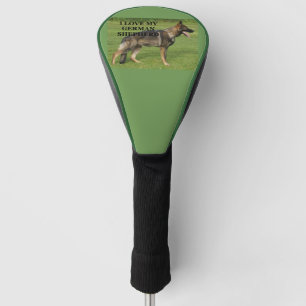 Couvre-club De Golf J'aime mon berger allemand de sable