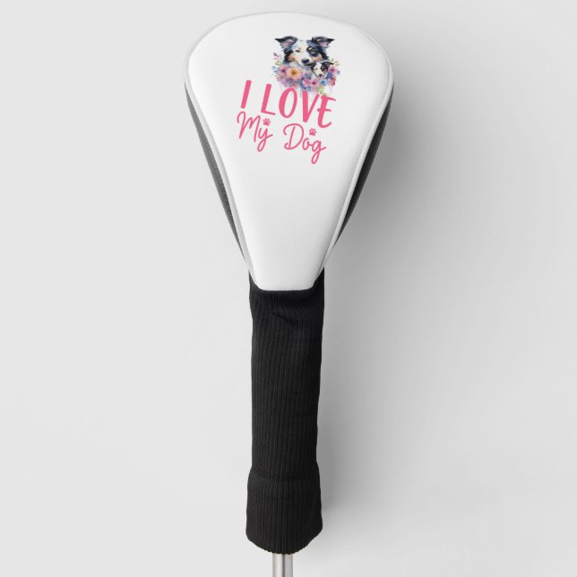Couvre-club De Golf J'aime mon chien (Devant)