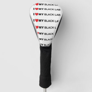 Couvre-club De Golf J'aime mon labo noir