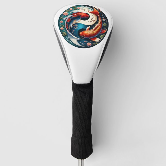 Couvre-club De Golf Japonais Koi Fish Yin Yang (Devant)