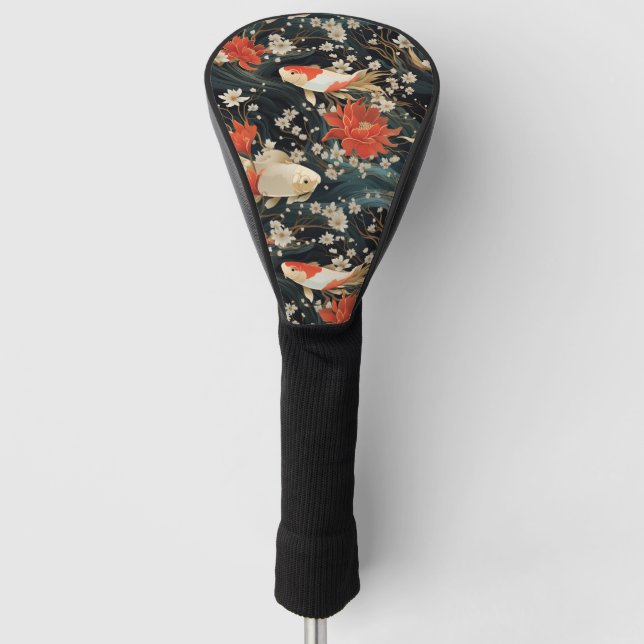 Couvre-club De Golf Japonais Koi Poisson Motif (Devant)