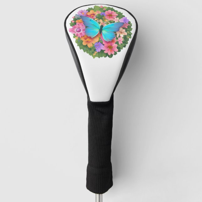 Couvre-club De Golf Jardin aux fleurs de papillons (Devant)