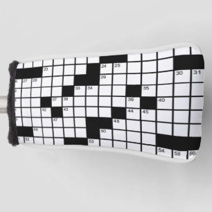 Couvre-club De Golf Jeu de mots croisés drôle en noir et blanc